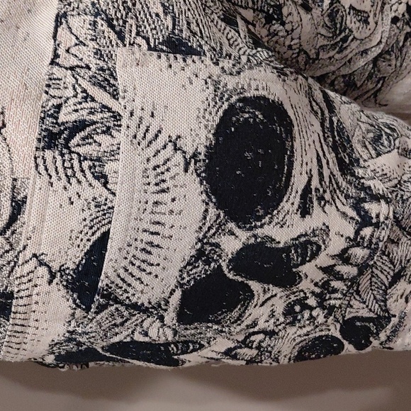 Rebel Vengeance Deep Navy Blue & Light Gray Skull Print Cargo Unisex Pants - Picture 7 of 9